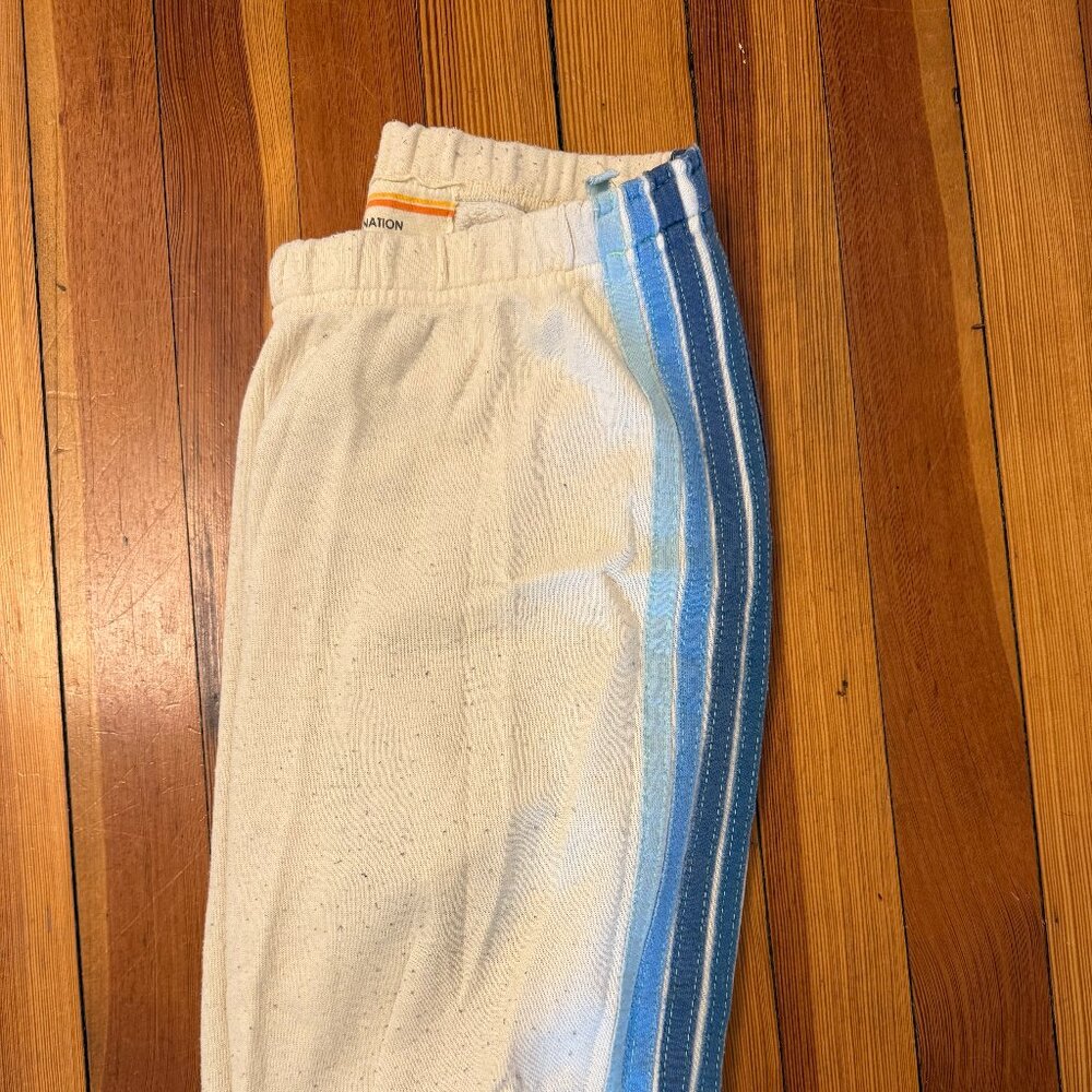 Aviator Nation 5 Stripe Sweatpants - Women's Vintage White/Blue